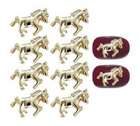 Decorazioni Unghie | 10 Pezzi Forma Cavallo 3D Metallo Bellezza | Decorazioni e Charm per Unghie | Per Ragazze Donne Adolescenti Madri Salon Casa Festa Halloween Matrimonio Inverno