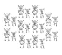 Decorazioni Unghie Argento Orso 3d in Lega di Zinco 20 Pezzi | Accessorio per Manicure Fai da Te, Brillante Finitura Gioiello, per Unghie Acriliche e Gel