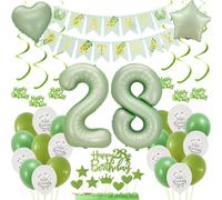 Decorazioni verde 28 anni compleanno donna, Palloncini 28 anni compleanno salvia verde, 28 anni Palloncini compleanno donna, Decorazioni 28 anni Torta verde, Palloncini compleanno 28 Uomo Donna