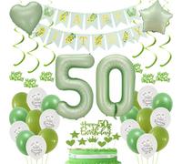 Decorazioni verde 50 anni compleanno donna, Palloncini 50 anni compleanno salvia verde, 50 anni Palloncini compleanno donna, Decorazioni 50 anni Torta verde, Palloncini compleanno 50 Uomo Donna