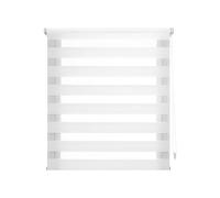 Decorblind | Tenda avvolgibile a doppio strato, senza attrezzi e senza trapano, misura della tenda: 70 x 130 cm larghezza x lunghezza/misura del tessuto: 67 x 125 - Tenda notte e giorno colore bianco,