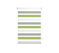 Decorblind | Tenda avvolgibile a doppio strato, senza attrezzi e senza trapano, misura della tenda: 87 x 180 cm larghezza x lunghezza/misura del tessuto: 84 x 175 - Tenda notte e giorno, colore grigio pistacchio, tende per finestre