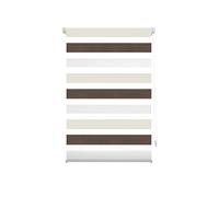 Decorblind | Tenda avvolgibile a doppio strato, senza attrezzi e senza trapano, notte e giorno, colore marrone crema - misura 77 x 180 cm (larghezza x lunghezza), tessuto 74 x 175 - per finestre