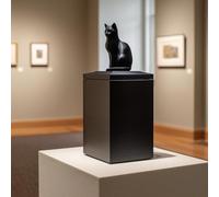 Decords Statuetta a forma di gatto, urna per ceneri di animali domestici, con stampa 3D, moderna scatola commemorativa per gatti o qualsiasi animale domestico, decorazione minimale per cremazione
