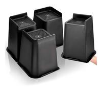 DecorDwell 4Pcs Rialzo per Mobili da Letto Alzate per Letti 10/15/20cm per Uso Intensivo Rialzi per Mobili Fino a 2721,6g Design a Forma di L Blocchi Sollevatori per Letti Divano Scrivania (8 Zoll)
