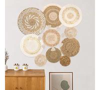 DecorDwell Decorazioni per Paniere da Parete Boho Set di Paniere da Parete Intrecciati Arte Rustica da Pareti Intrecciata a Mano Decorazione per Pareti in Macramè per Decorazione del Salotto (10 PCS)