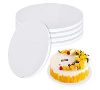 DecorDwell Sottotorta Rotondo 25 cm, Piatti Cartone per Torte Bianca, 5 Pezzi Vassoio Torta Spessore 12 Mm, Piatti Base Riutilizzabili per Torte, Cupcake, Pane, Dessert, Matrimoni, Compleanni, Feste