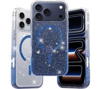 DecoReco - Custodia magnetica glitterata per iPhone 17 Pro Max - I glitter più brillanti di sempre per donne e ragazze - [Compatibile con Magsafe] - Blu oceano