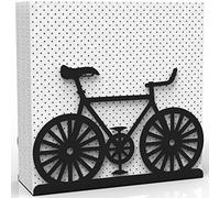 Decorelax Portatovaglioli in metallo per casa, cucina, ristorante, picnic, design a forma di bicicletta, organizer per carta da tavolo, dispenser verticale per fazzoletti (nero)