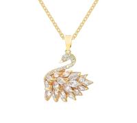 Decorhome Collana Abbagliante Con Cigno - Collana Con Simpatico Animaletto E Con Ciondolo A Forma Di Cigno Lucido | Elegante Ciondolo A Forma Di Cigno Di Rosa | Regalo Di Gioielli Da