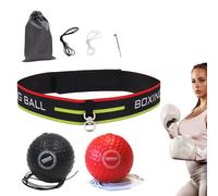 Decorhome Palla per riflessi da boxe, palla in gomma espansa con fascia, multifunzionale allenamento reattivo per boxe regolabile, forniture per principianti avanzati, palla regolabile in schiuma PU