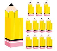 Decorhome Scatole per popcorn a matita,Scatola per popcorn a forma di matita,Porta dolcetti per il primo della scuola e di bentornato - 12 contenitori di carta per snack, bomboniere, bomboniere di