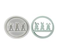 Decori A Parete Rotonda Stampi A Pendente Rotondo Con I Conigli Modelli Silicone Stamping Silicone Per Cucina I Decori Sospesi Stampo