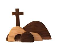 Decori di risurrezione - Display in Legno Intagliato a Mano, Scena a Tre Livelli | Centrotavola per la rappresentazione della Storia di Pasqua, Pezzo 'Altare della casa Religiosa, Cartello di Cele