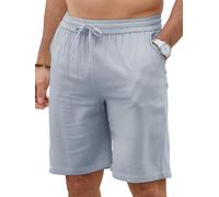 Decorie Pantaloncini Uomo Estivi Leggeri in Lino - Bermuda Uomo con Coulisse e Tasche, Shorts Largo per Spiaggia, Vacanze e Look Casual Chic