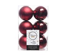 Decoris, 21833, Palline Natalizie, infrangibili, Miste Lucide e opache, Rosso (Rot)