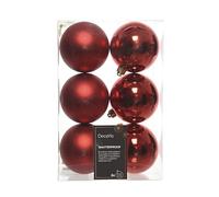 Decoris, 22052, Palline natalizie, infrangibili, miste lucide e opache, Rosso (Rot)