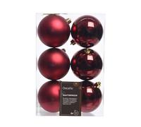 Decoris, 22053, Palline Natalizie, infrangibili, Miste Lucide e opache, Rosso (Rot)