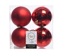 Decoris, 22167, Palline natalizie, infrangibili, miste lucide e opache, Rosso (Rot)