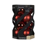 Decoris Baubles Shatterproof Shiny, opaco