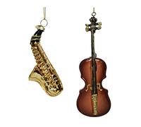 Decoris Decorazioni per albero di Natale, 12 cm, set 1 pezzo, violino sassofono
