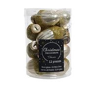 Decoris Decorazioni per albero di Natale, ghirlande in vetro, 4 cm x 12 pezzi