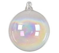 Decoris DEO4063093 Palla di Natale, Vetro, Trasparente, 8 x 8