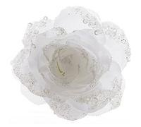 Decoris DEO4063489 - Fiore in Poliestere, 14 x 14 cm, Colore: Bianco
