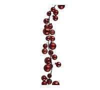Decoris Garland_180 cm_shatterproof Baubles_Dia 6 cm_rosso, taglia unica