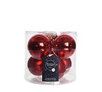 Decoris Palla di Natale in Vetro, Rosso di Natale, 8cm