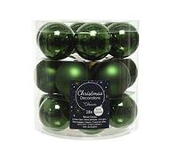 Decoris - Palline per albero di Natale in vetro, 4 cm x 18 pezzi, colore: verde abete