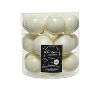 Decoris - Palline per albero di Natale in vetro, 4 cm x 18 pezzi, colore: bianco crema