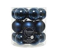 Decoris - Palline per albero di Natale in vetro, 4 cm x 18 pezzi, colore: blu notte