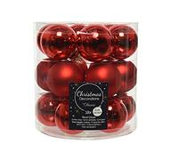 Decoris - Palline per albero di Natale in vetro, 4 cm x 18 pezzi, colore: rosso