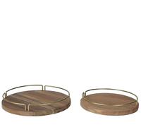 Decoris Piatto in acacia marrone, diametro 32 cm, altezza 5 cm