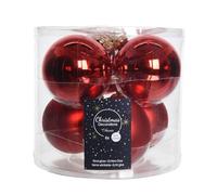 Decoris - Sfera di Natale in vetro, 8 cm, colore: Rosso