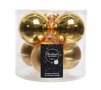 Decoris Sfera di Natale in Vetro, Oro Chiaro, 8 cm