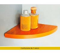 Decorlegno Set 5 Mensole Angolo Squadrate Noce cm 50x50x1,8 - 437/21