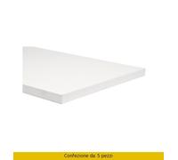Decorlegno Set 5 Mensole in Truciolare Ecopan 100x20x1.8 Bianca - 401/23