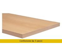 Decorlegno Set 5 Mensole in Truciolare Ecopan 100x40x1.8 Acero - 403/32