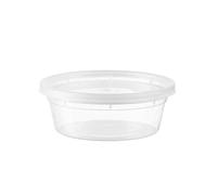 Decorline - 24x contenitori per alimenti in plastica con coperchi ermetici - 250 ml - Bicchieri per alimenti riutilizzabili, a prova di perdite - Senza BPA, microonde/lavastoviglie/congelatore