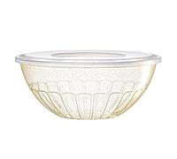 Decorline 3 grandi insalatiere con coperchio Ciotole in plastica da 2,5 litri - resistenti e riutilizzabili per frutta o pasta, snack e patatine - feste, senza BPA 3 x 24 cm - Oro Glitterato