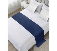 DecorLovee Runner da letto blu navy per letto king size, decorazione moderna per letto a piedi del letto, runner da letto in puro blu navy per divano, biancheria da letto, sciarpa, protezione per