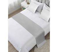 DecorLovee Runner da letto grigio per letto Cal king size, decorazione moderna per letto a piedi del letto, runner da letto grigio puro, per divano, biancheria da letto, sciarpa, protezione per camera