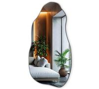 Decormat Specchio 40x80 cm Sospeso Irregolare Macchiato Moderno per Trucco Organico Unico Orizzontale Verticale
