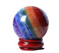 DECORN 7 Sfera di Cristallo per la guarigione dei Chakra Sfera di Cristallo al Quarzo Gemstones Sfera Ornamento Campione per la Meditazione Reiki Chakra Arredamento,30mm