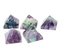 DECORN Generatore di energia piramidale di Cristallo di Fluorite Arcobaleno da 5 Pezzi, Piccola Torre di Cristalli di Quarzo di Protezione per Pietre curative per la Meditazione, Decorazione