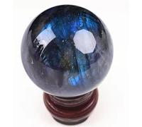 DECORN Labradorite Crystal Ball, Sfera di Pietre preziose curative. Balli di Decorazione con Supporto per Reiki, Meditazione, divinazione, fengshui,4cm