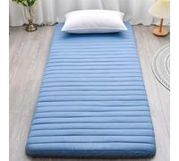 XDone Materasso a pavimento, singolo, ispessito, 5 cm, morbido, tatami giapponese, portatile, arrotolabile, letto pieghevole, per casa e campeggio (blu, 80 x 190 cm)