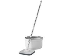 DECORN Mocio Rotante e Secchio con Acqua Pulita e Sporca separata, 3 Panni per mocio sostituibili, Mop Quadrato per la Pulizia di pareti in Marmo, Piastrelle di Legno Duro